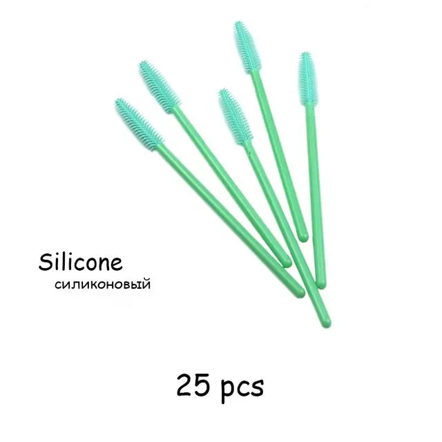 25pcs Silicone Mascara Wands Applicator Disposable Eyelash Brushes Comb Beauty Makeup Brush For Women Eyelash Extension tools