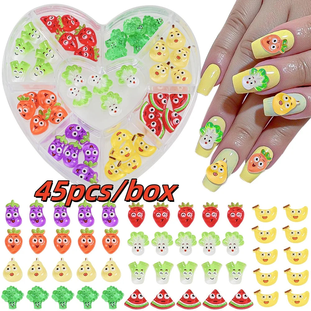 1 Box Pink White Series Bow Heart Nail Charms 3D Arcylic Nail Art Decorations Pearl 5-petal Flower Jewelry Manicure Accessories*