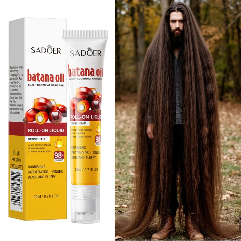 Fast Hair Growth Batana Oil Hair Growth Serum Anti Hair Loss Regrowth Thicken Baldness Nourish Roller Ball Root Hair Health Care