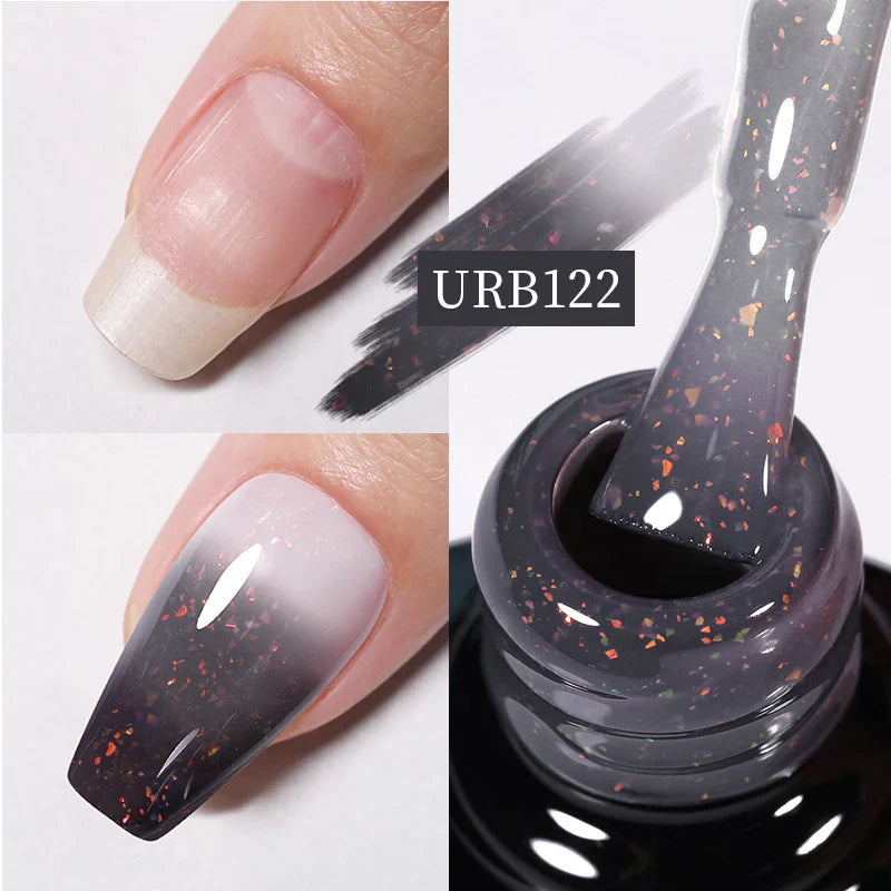 UR SUGAR 7ml Nude Crystal Rubber Base Gel Natural Color Semi Permanent Soak off UV LED Gel Nail Art Varnish