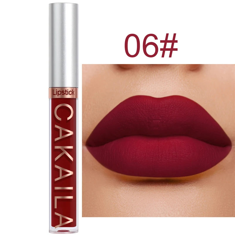 CAKAILA 18 Color Waterproof Matte Velvet Lip Glaze Lasting Silky Liquid Lipstick Not Easy To Fade Lip Gloss Makeup Sexy Lip Tint