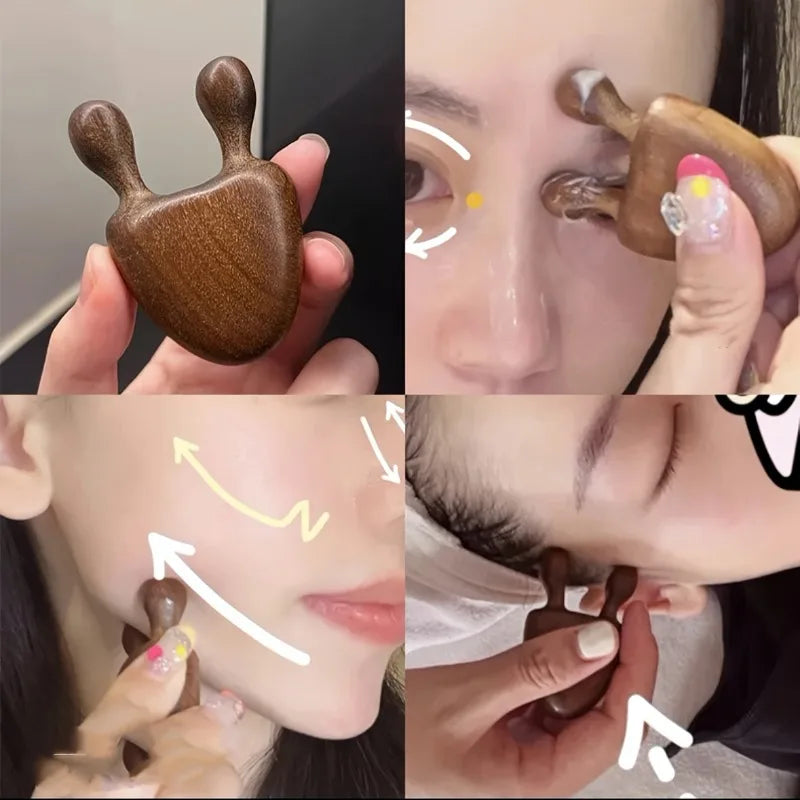 Wooden, nose massager, facial relaxation massage, eye pinch stick
