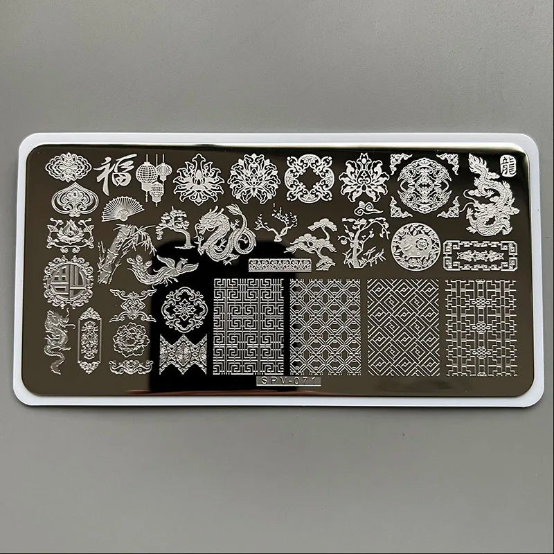 XMQ Nail Art Stamping  Plates Carton Flowers Template