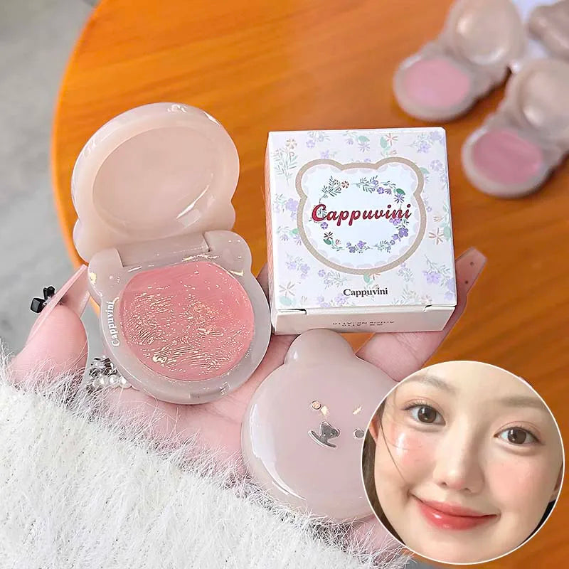 Little Bear Water Light Multi Purpose Cream Korean Makeup Milk Pink Purple Blush Brighten Face Rubores Rouge Juice Cute Makeup