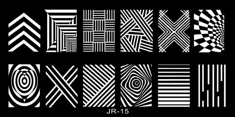 1Pc Nail Art Stamp Plate Geometric Line DIY Stamping Image Plate 6*12CM Nail Stamping Plate Stainless Steel Plate Stencil JR-030