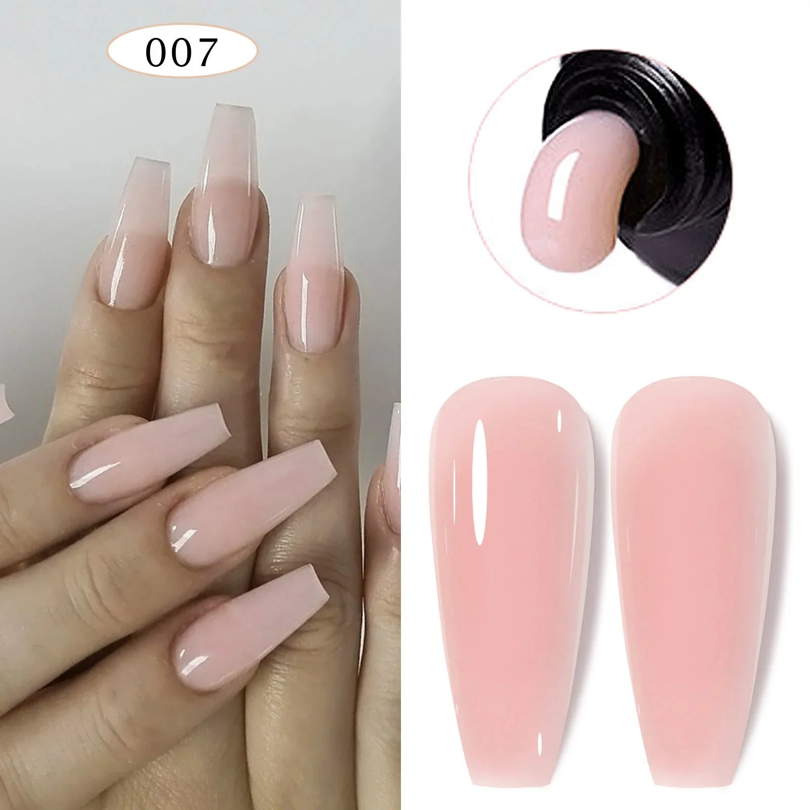 15ml Solid Extension Gel Nail Build Poly Nail Acrylic Gel Crystal Naked Color UV LED Polish Gel For Extend Nail Quick Extension