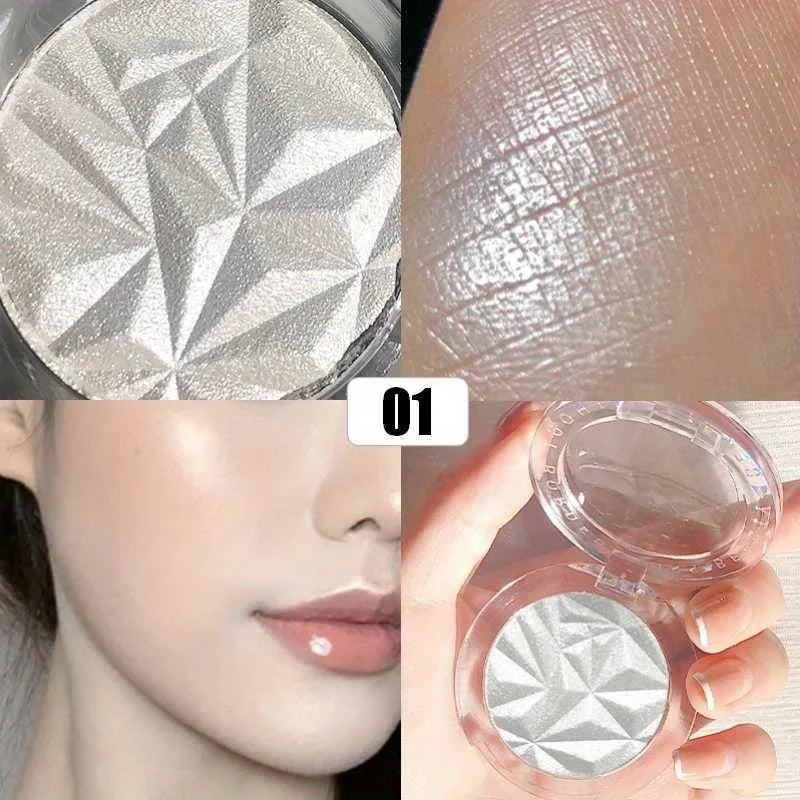 Brightening Glitter Highlighter Powder Face Shimmer Long Lasting Waterproof Monochrome Pearlescent High Contouring Makeup Women