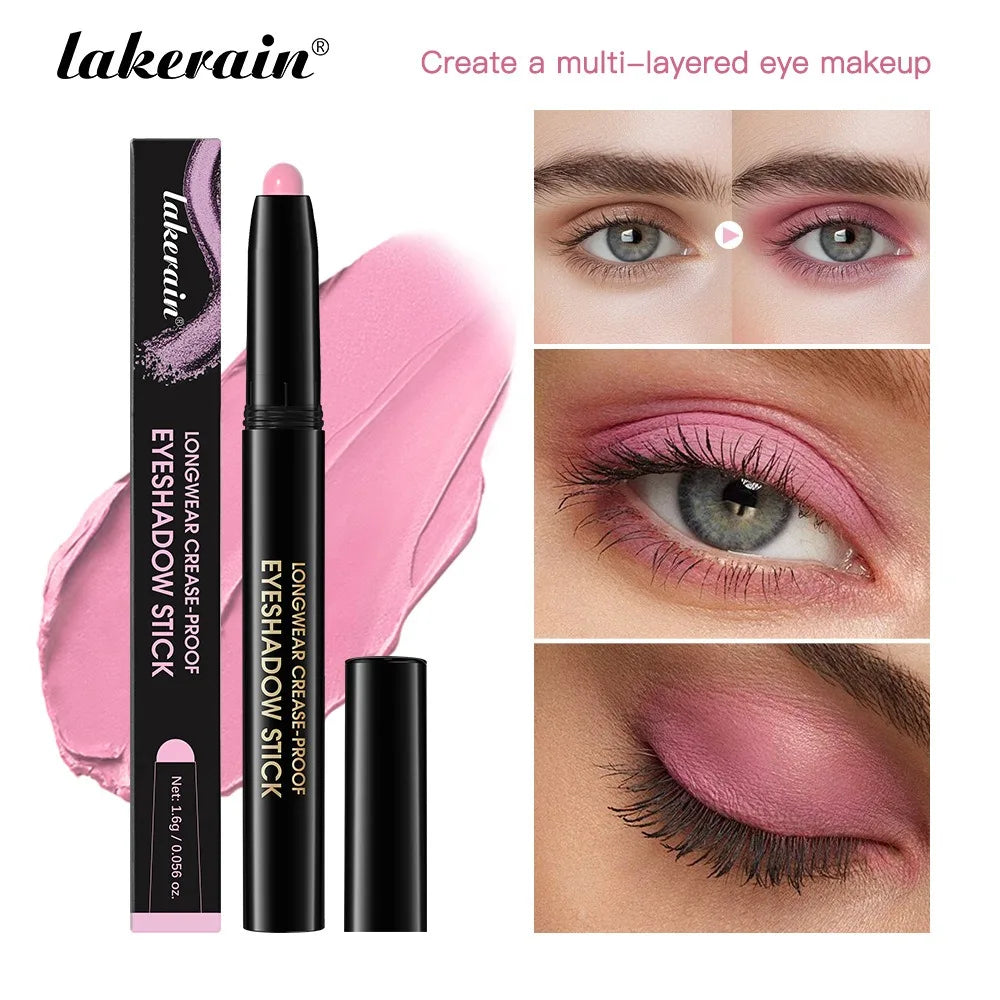10 Colors Longwear Crease-proof Eyeshadow Pencil Stick Lasting Glitter Shimmer Matte Eye Shadow Highlighter Pen Eyes Makeup Tool