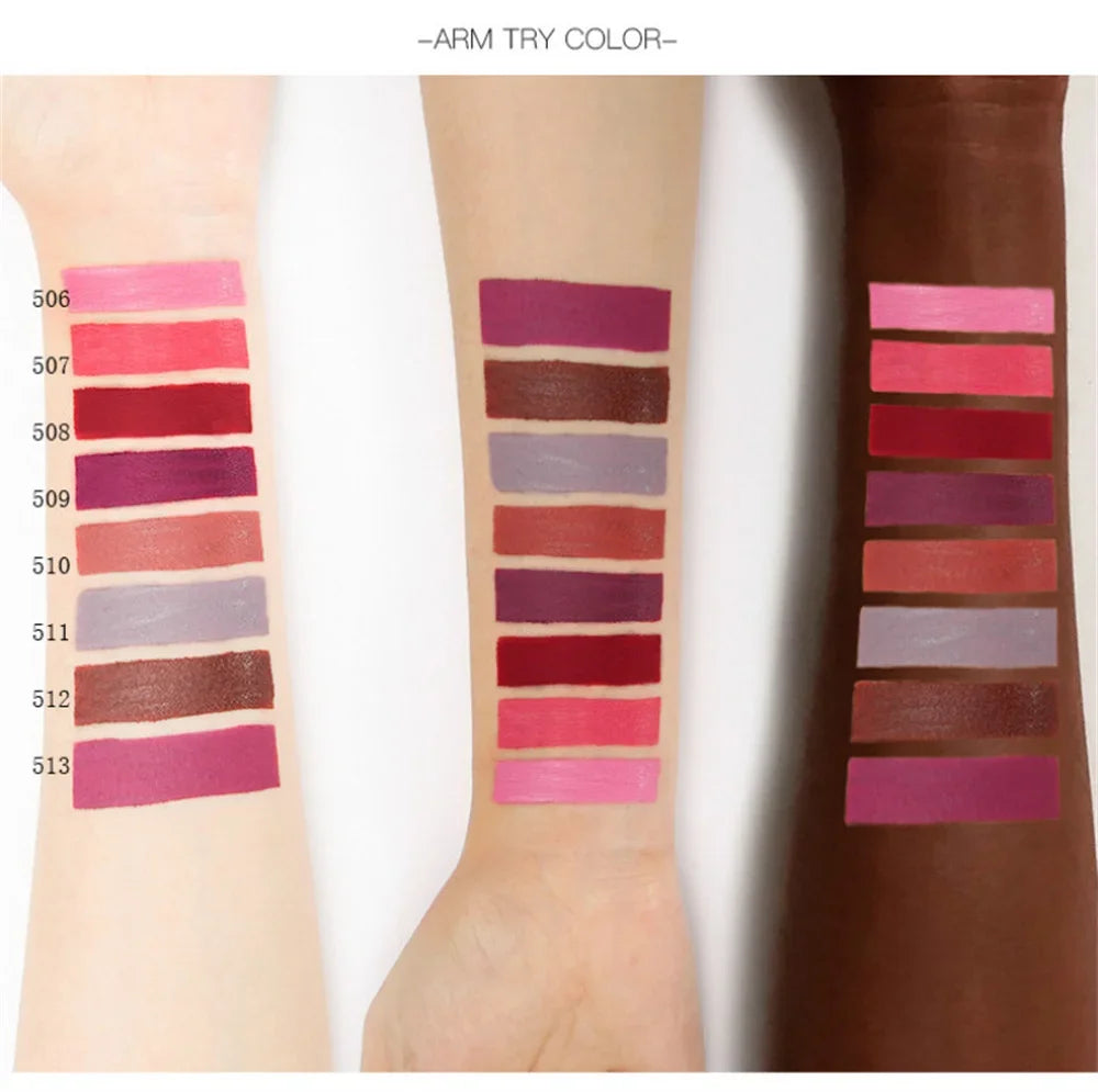 1-PCS Pink Women’s Lipstick – 16 Colors, Long-Lasting Waterproof Liquid Pencil, Matte Lipstick, Lip Gloss Makeup