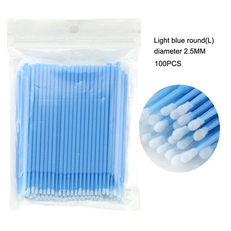 100pcs/lot S M L Size Disposable Cotton Soft Swab Eyelash Extension Microbrush Applicators Individual Mascara Micro Brush Sticks