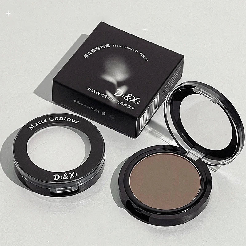 3D Nose Shadow Matte Cement Gray White Face Contouring Press Powder Natural Brightening Highlighter Face Bronzer Contour Makeup
