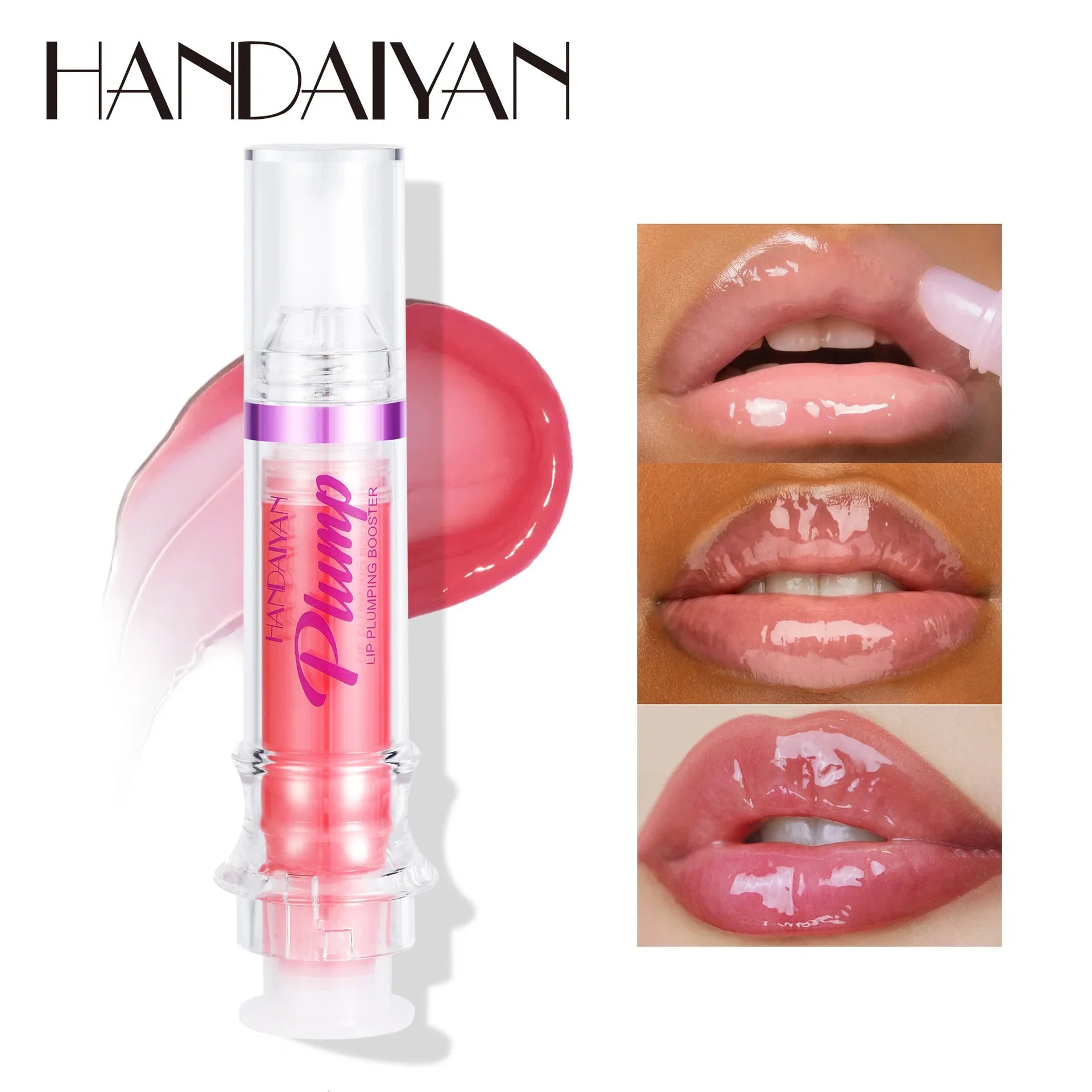 HANDAYAN 6-Color Lip Plumping Booster Moisturizing Clear Lip Gloss Plumping Honey Lip Oil Rich Lips Lipgloss Makeup