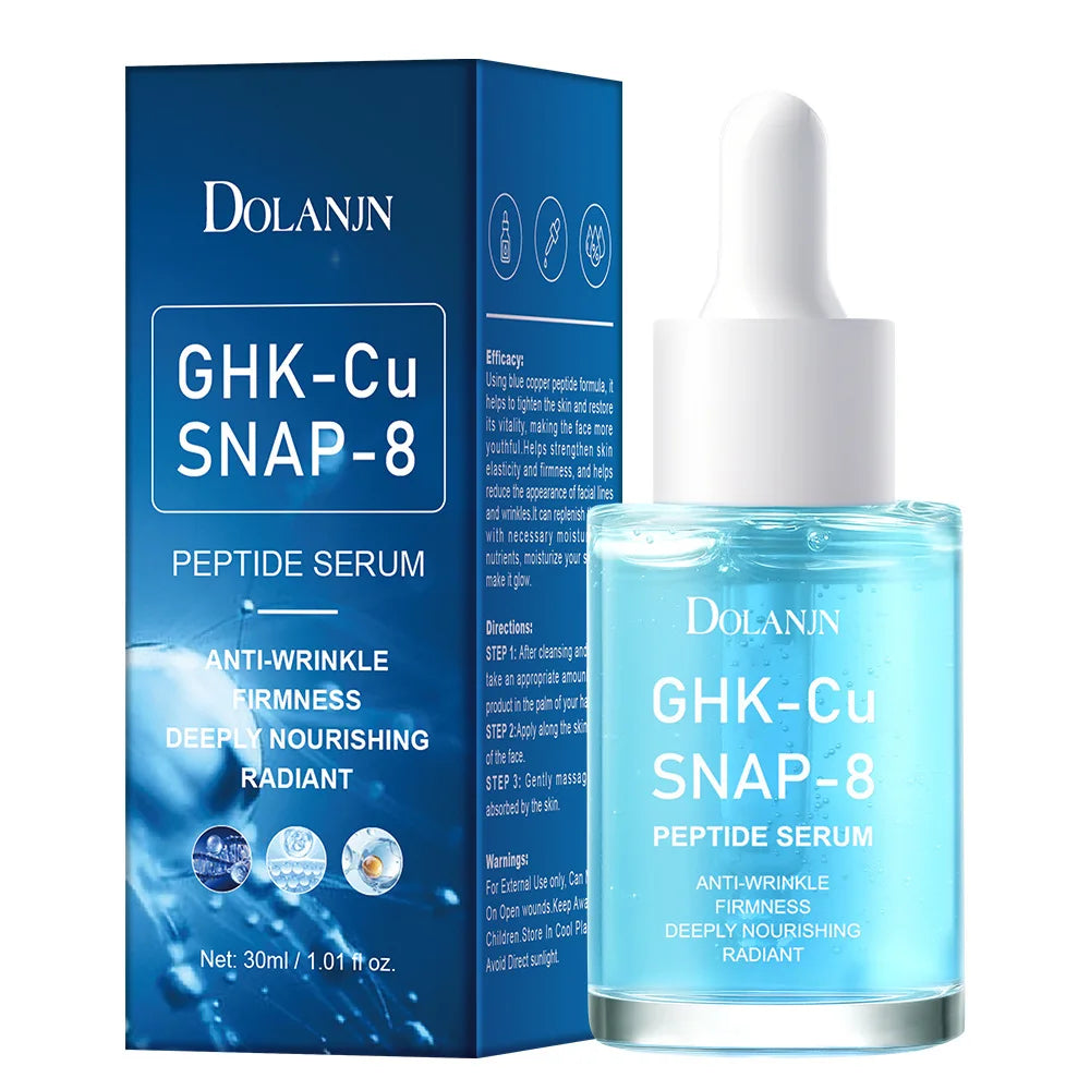 GHK-CU Copper Peptides Facial Serum With SNAP-8 Deep Hydration Nourishing Facial Essence For All Skin Types
