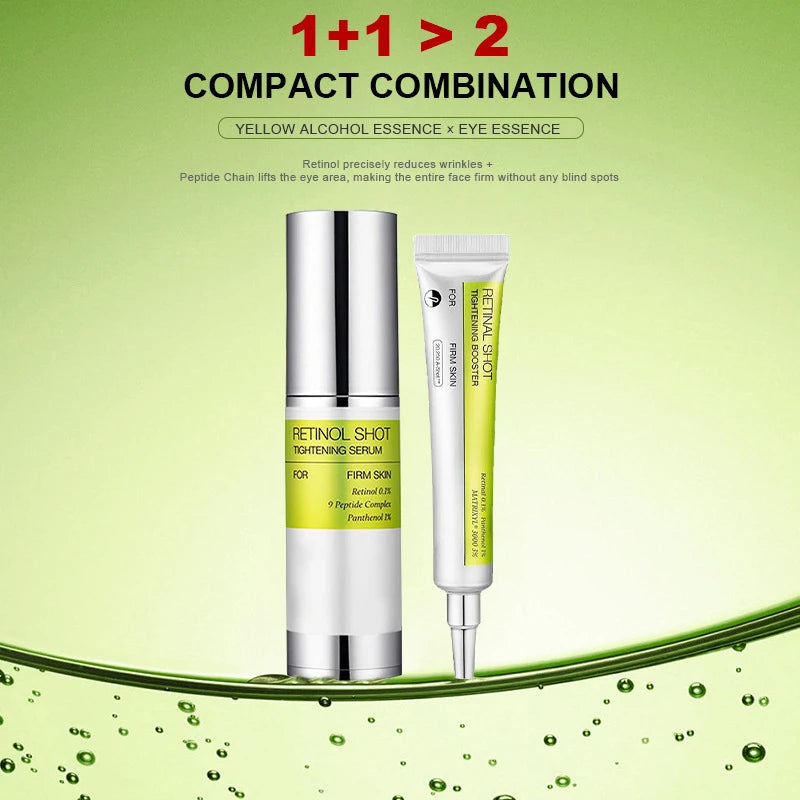 Korean Vita A Retinol Firming Serum Eye Cream Set Tightening Booster Deeply Moisturizing Pore Shrink Dark Circles Repair Serum