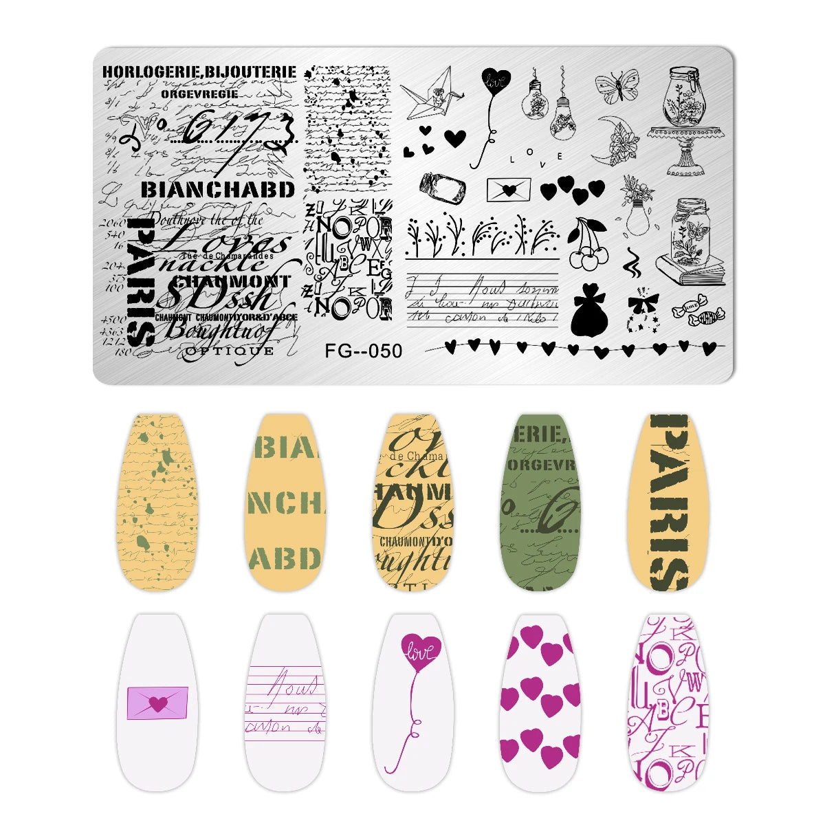 Cartoon Bear Nail Stamping Plates Fruit ice cream cake Floral Flower Leaf  Printing Stencil Nail Stamp Templates Nail Art Tools