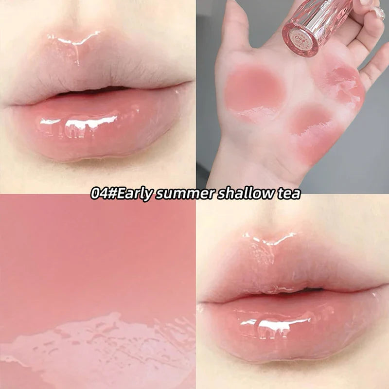 Crystal Translucent Lip Glaze – Moisturizing, Long-Lasting, Natural Red Lip Color, Easy-to-Wear Lip Gloss