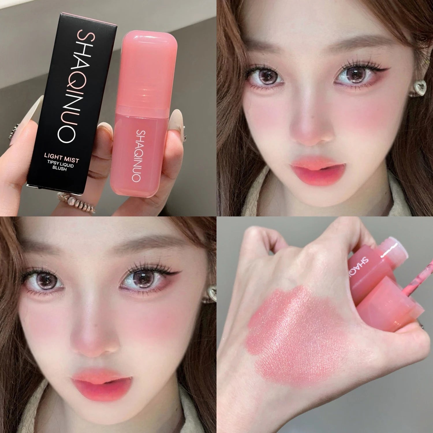 Monochrome Liquid Blusher Waterproof Moisturizing Highlight Beauty Purple Lip and Cheek Dual-use Matte Natural Rouge Face Makeup