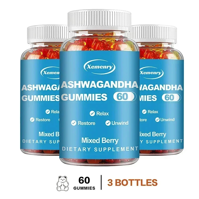 Ashwagandha Gummies - Relieve Stress, Improve Sleep, Enhances Energy and Libido, Promotes Energy and Endurance, Muscle Mass