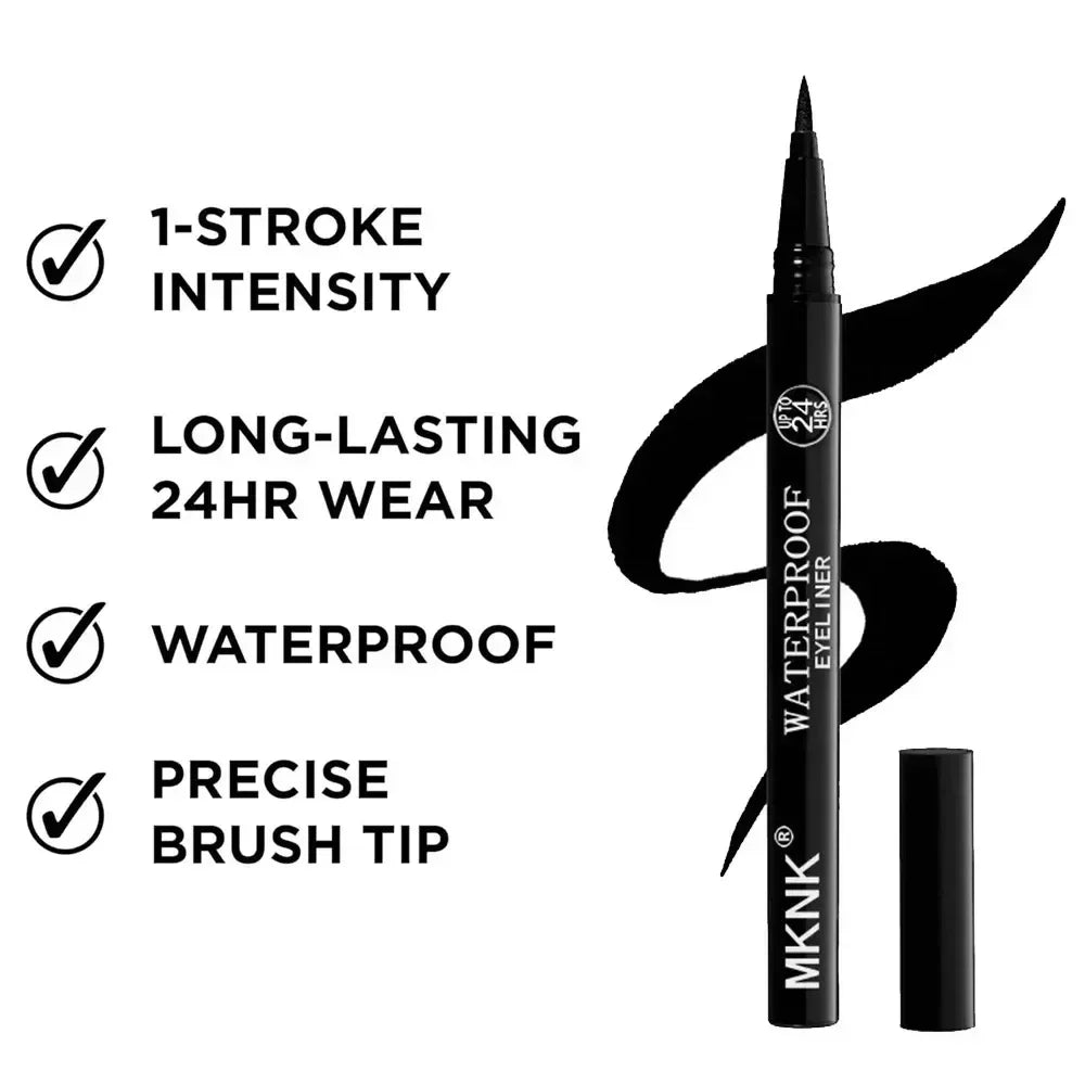 1/2 PCS Black Quick-Dry Eyeliner Pencil - 24H Lasting Smooth Matte Waterproof Anti-Smudge Liquid Eyeliner Makeup for Eyes