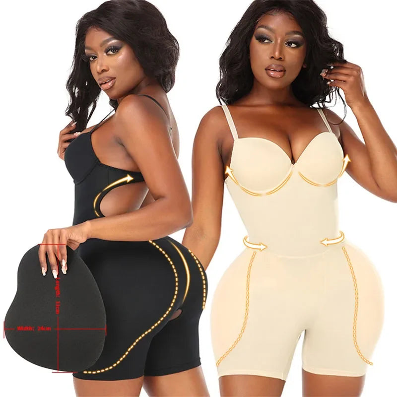 Bodysuits Shapewear Padded Hip Enhancer Bra Cushion Butt Lifter Sexy Back Body Shaper Jumpsuits Fajas Colombianas Girdles Corset