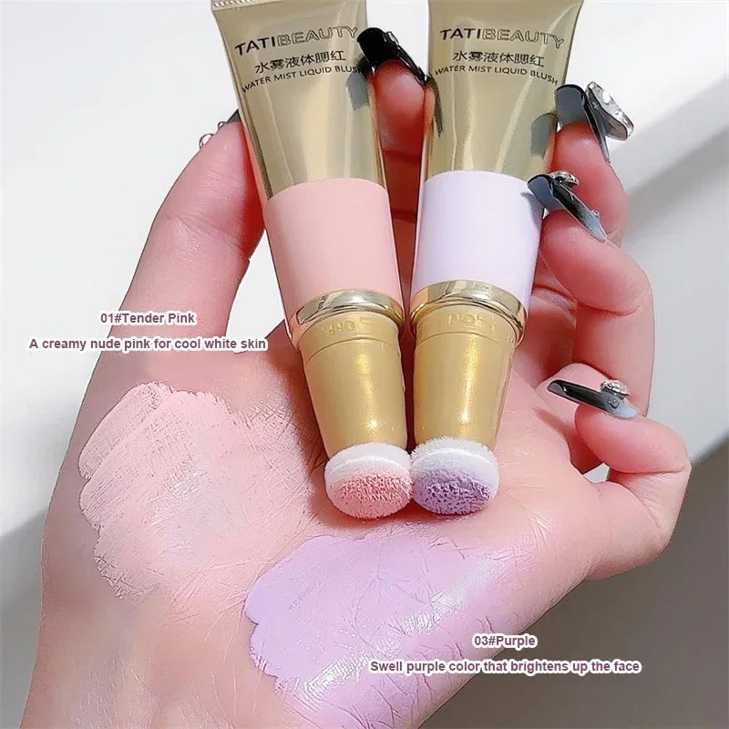 Liquid Blush Velvet Matte Blusher Face Pigment Lasting Beauty Natural Cream Cheek Tint Pink Peach Blush Korean Makeup Cosmetics