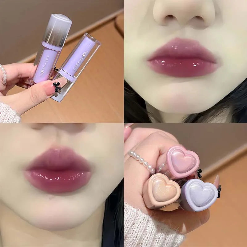 Waterproof Lasting Moisturizing Lightweight Lip Gloss Cute Korea Makeup Clear Fruit Juice Lip Tint Blueberry Wine Stain Lipgloss