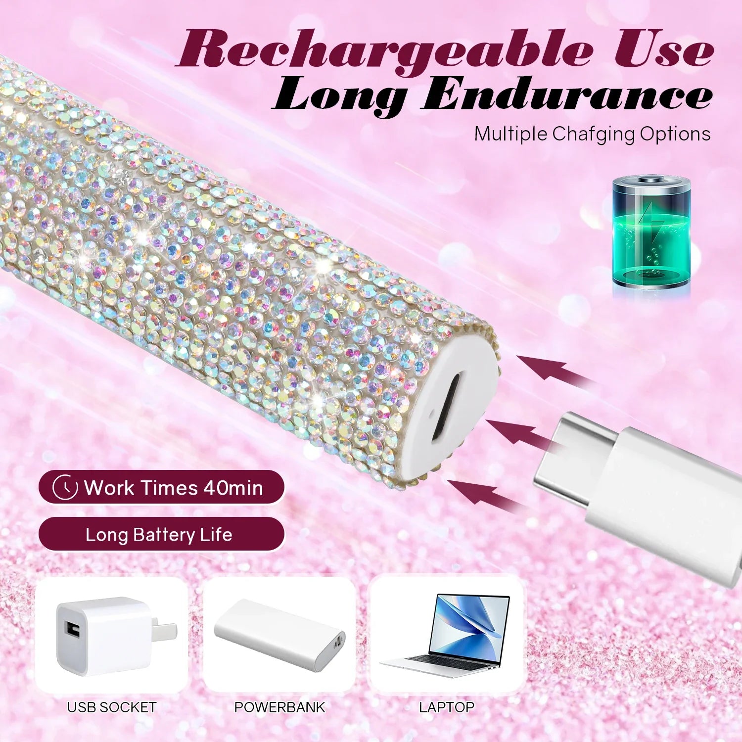 DianaBeauty Handheld Nail Dryer Lamp UV/LED Nail Curing All Gel Polish Nail Art Tool USB Rechargeabl Quick Dry Nail Lamp