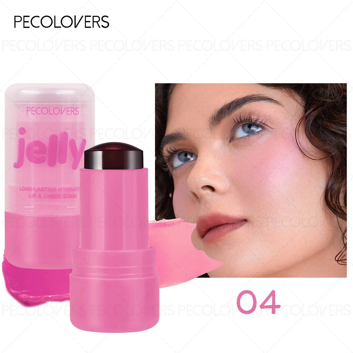 Christmas 1PC Multifunctional Jelly Blush Stick - Silky Smooth Nude Makeup, Perfect Holiday Gift for Women