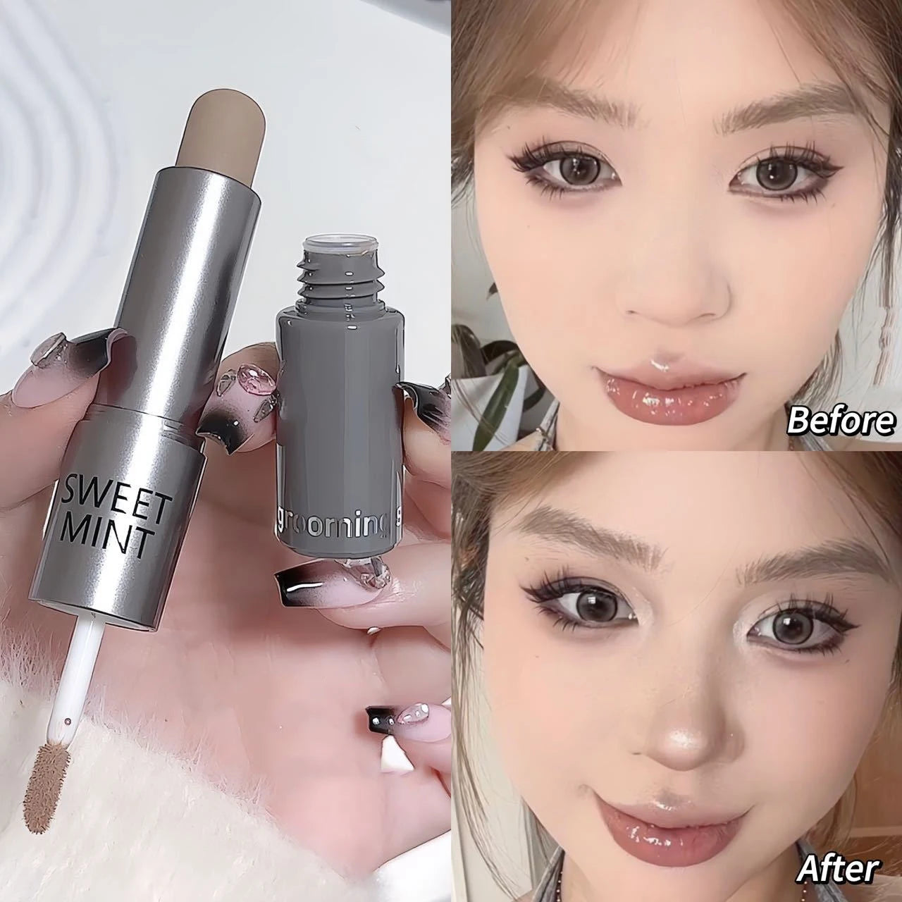 Dual-End Liquid Bronzer Stick Face Brightening Shaping Concealer Pencil 3D Long Lasting Corrector Nose Shadow Contouring Makeup