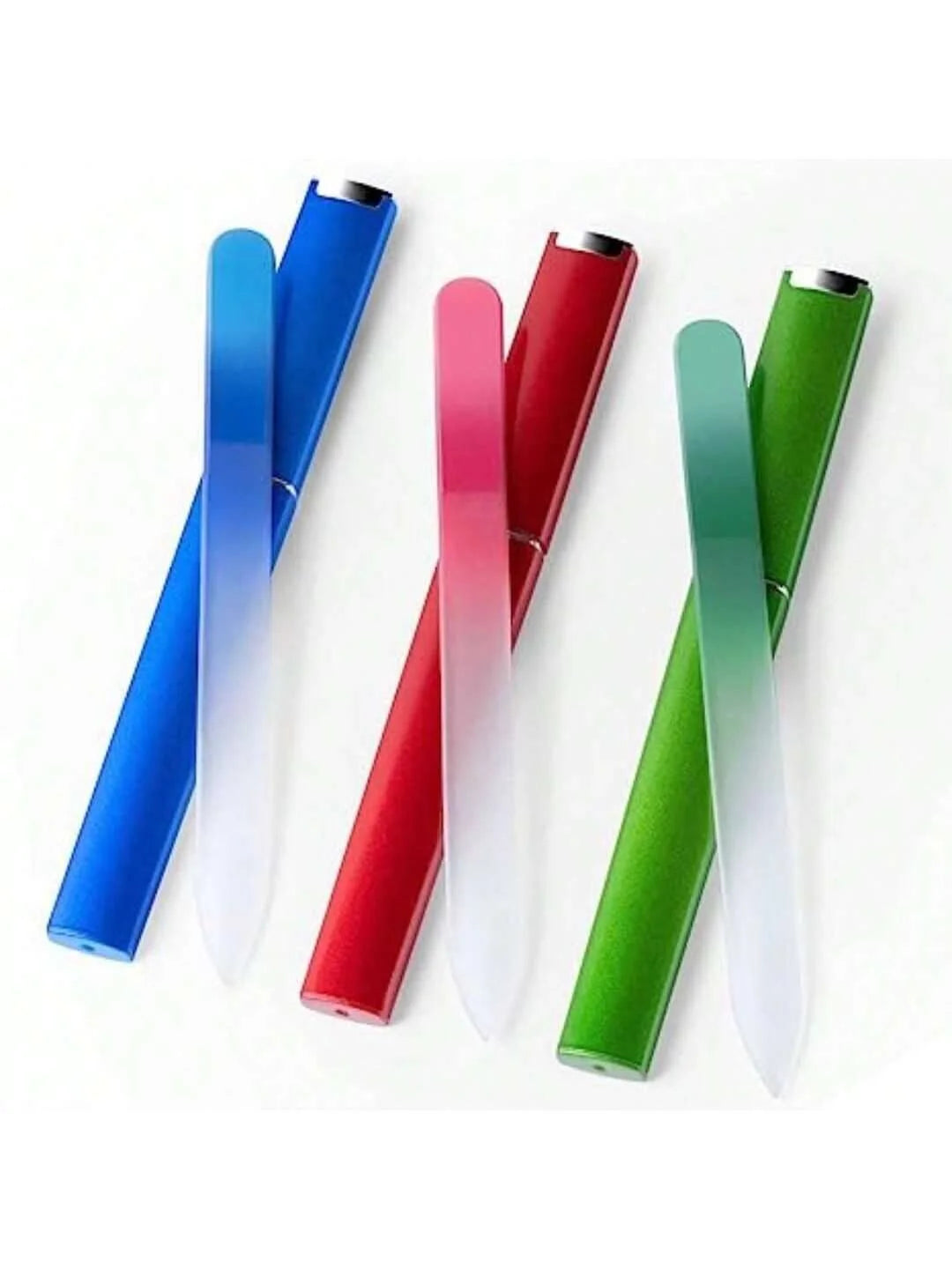 1/3 Pack Crystal Glass Fingernail File for Natural Nail Professional Glass Nail File Double-Sided Gentle Nail Care