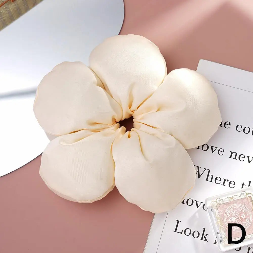 Korean Creative Exaggerated Flower Scrunchie Headdress Women Girl Trendy Design Elastic Hair Band Vacation Hair Accessories