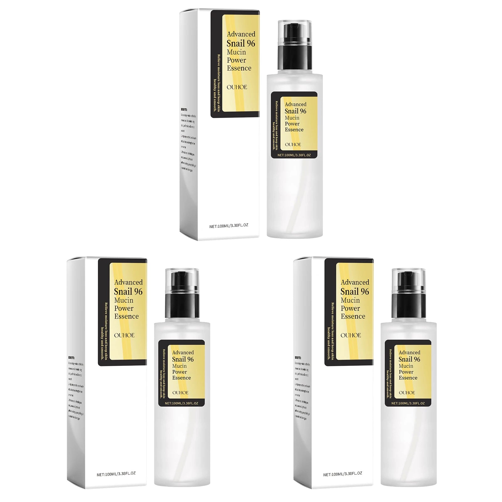 Snail Mucin Essence 100ml Hydrating Booster Deep Moisture Revitalize Dull Skin Soothing Face Treatment Glow Essence for Dry Skin