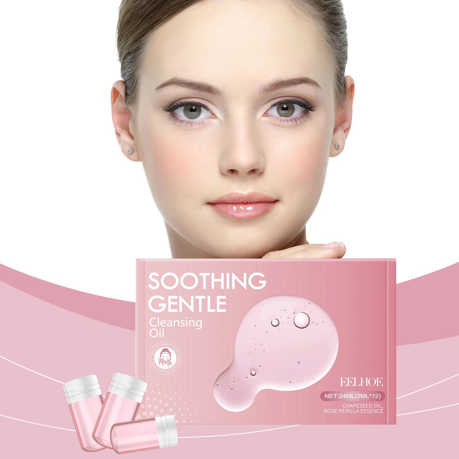 Gentle makeup remover oil gently soothes the face, eyes and lips can be used, clear and not tight, a new choice for makeup remov