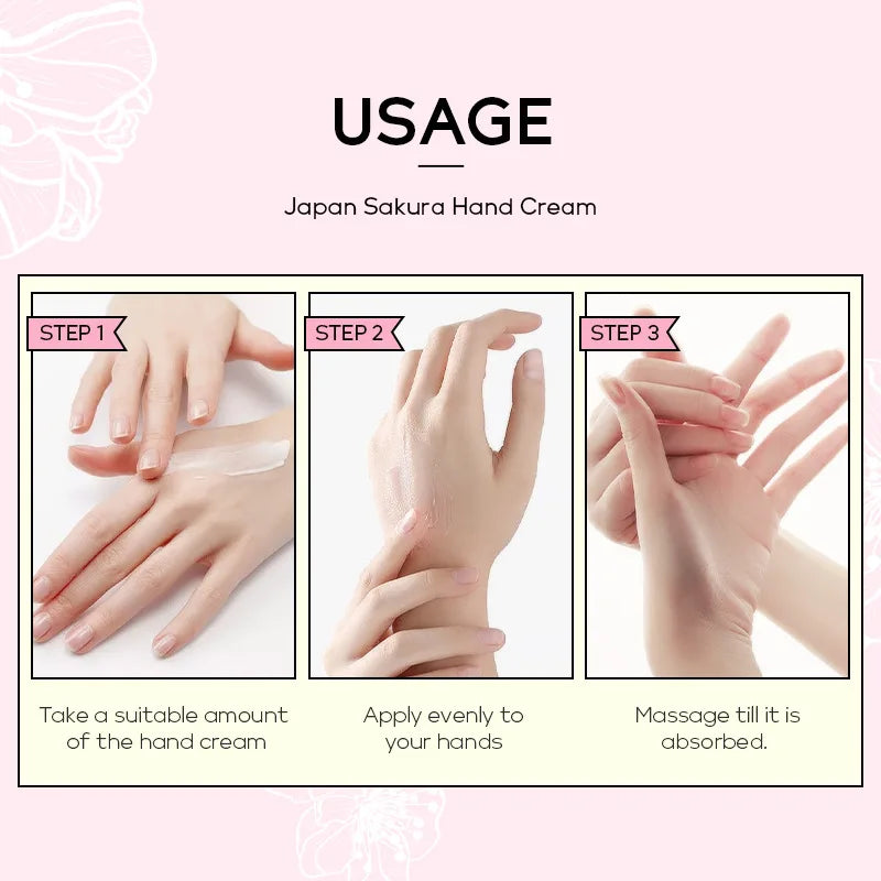 LAIKOU Sakura  Hand Cream Whitening Wrinkle Removal Anti-crack Moisturizing Fade Fine Lines Korea Skin Care Health Beauty 30g