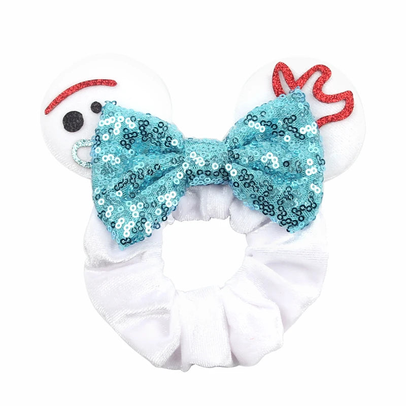 Women Ears Hair Scrunchies Velvet Hairbands For Girls Sequins Bows Headband Women Trip DIY Accessories Mouse Party Decor