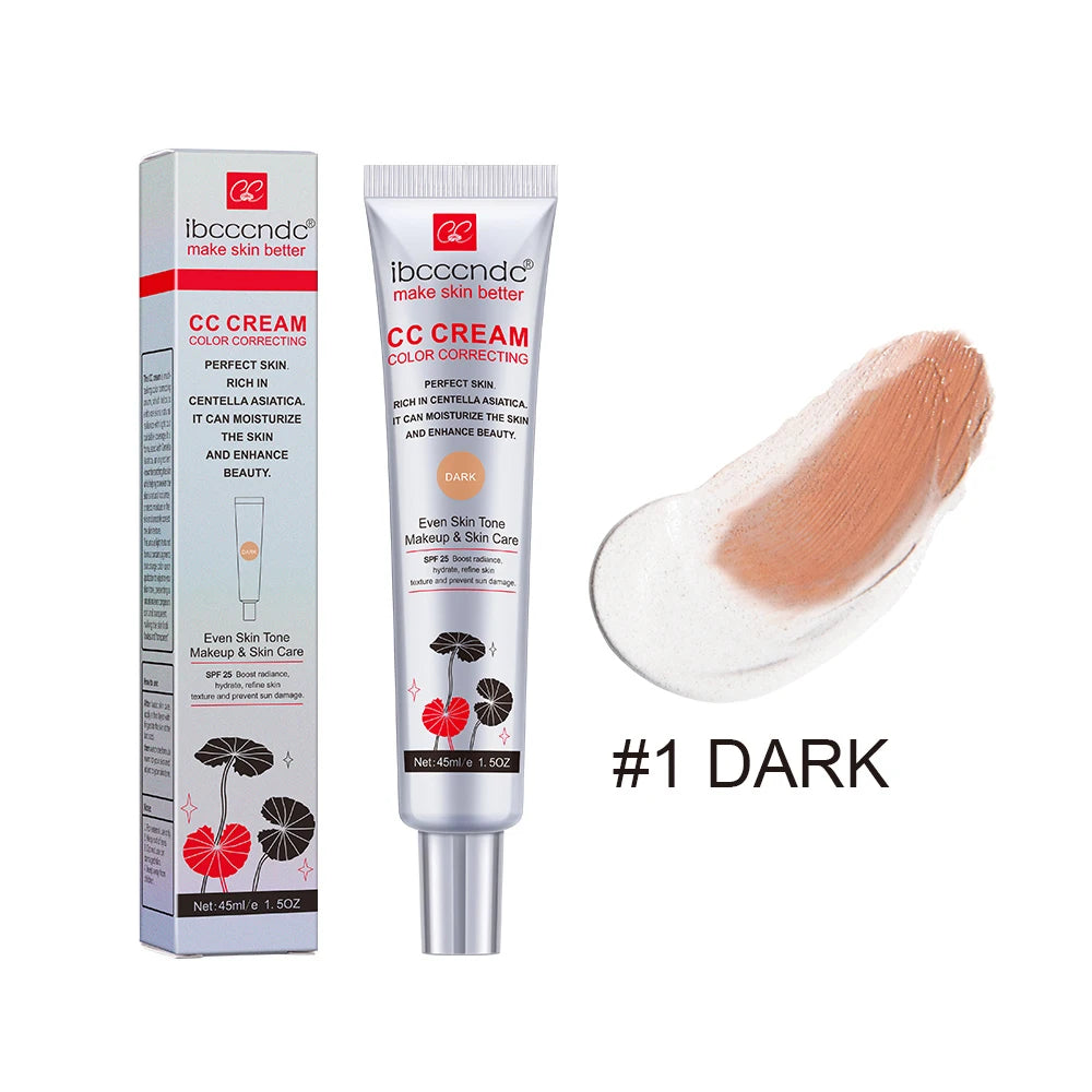 45ml Color Correcting CC Cream Facial Centella Asiatica Repair BB Cream Natural Concealer Whitening Liquid Foundation Cosmetics