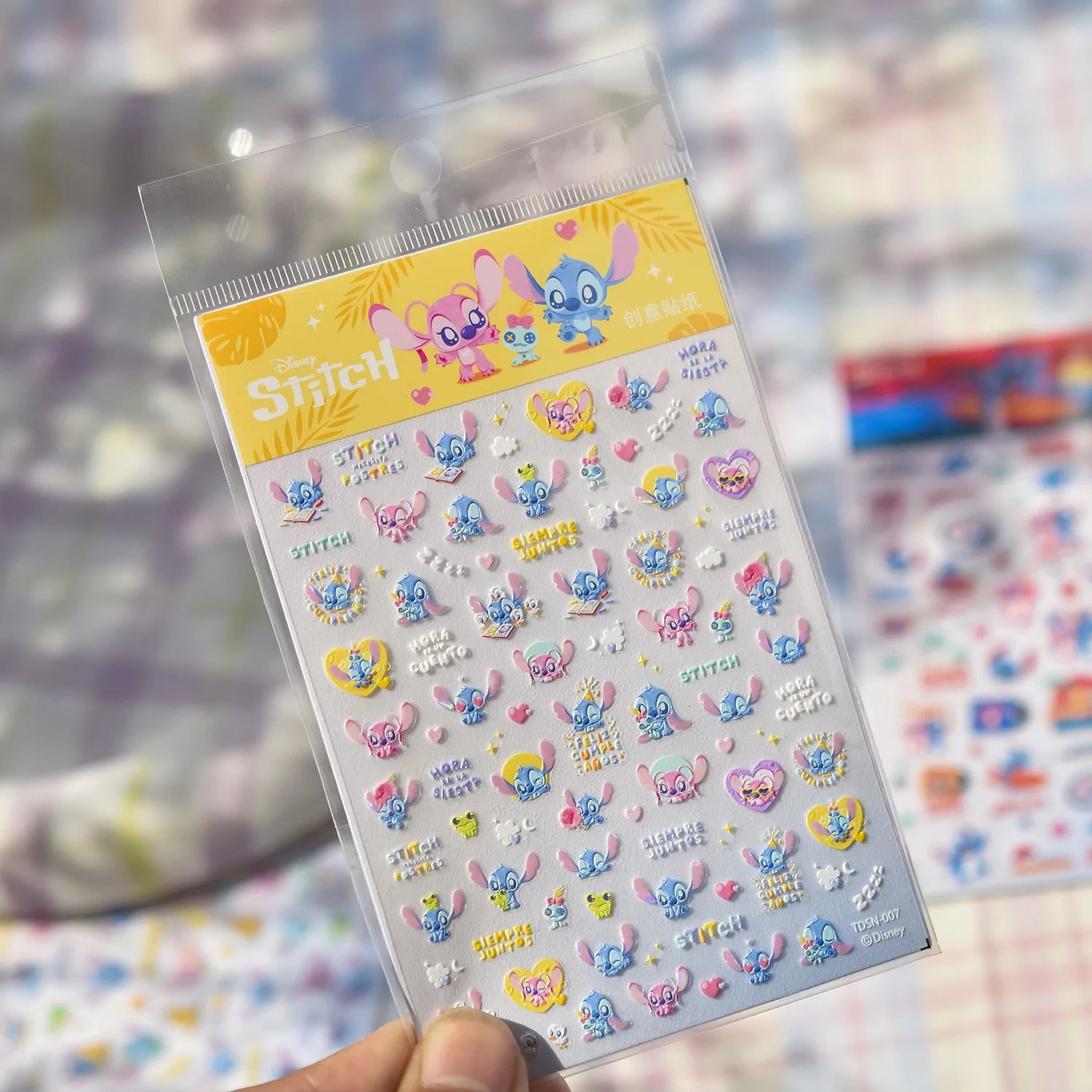 1PCS New Sanrio Family Cartoon 5D Embossed Nail Sticker Cute Hello Kitty Kuromi Pom Pom Purin Decal Nail Decoration