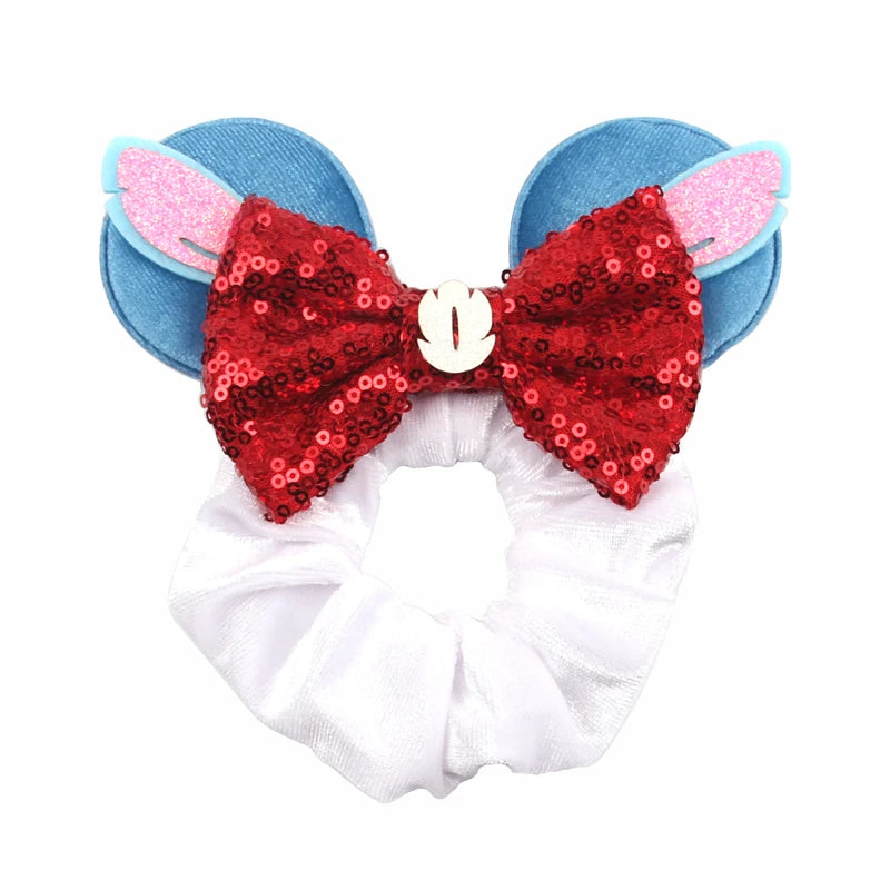 Women Ears Hair Scrunchies Velvet Hairbands For Girls Sequins Bows Headband Women Trip DIY Accessories Mouse Party Decor