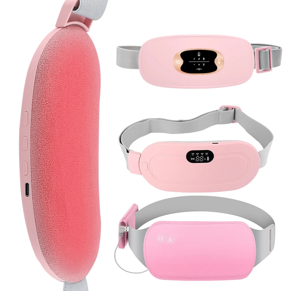 USB Menstrual Electric Heating Pad for Abdominal Vibration Massager Women Period Care Belly Heater Winter Warming Palace Belt
