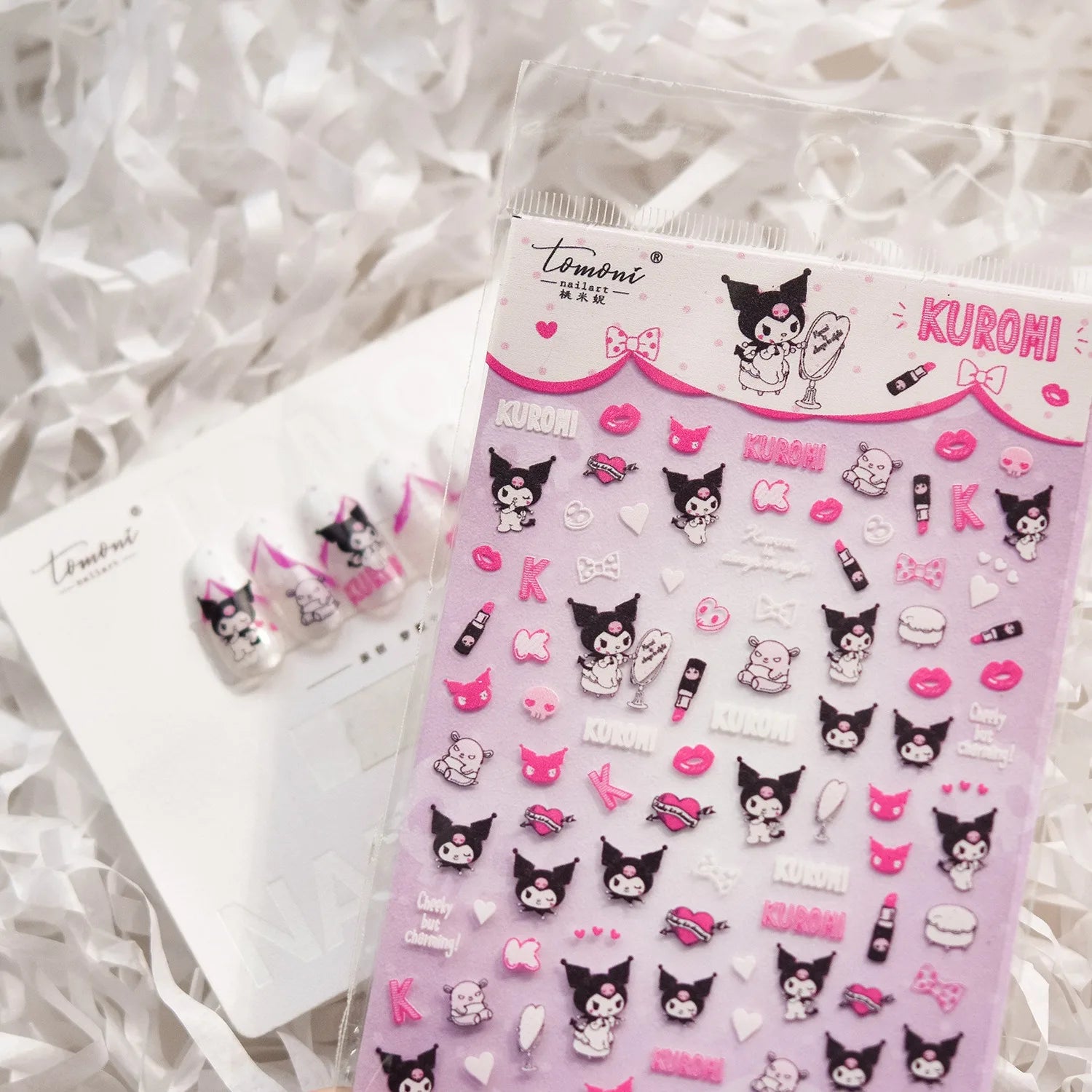 1PCS New Color Laser Hello Kitty Cartoon 5D Nail Stickers Sanrio Cinnamoroll Pochacco Nail Art Supplies DIY Nail Art Stickers