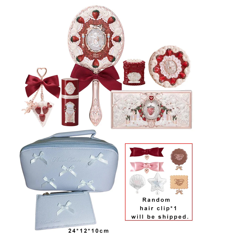 Flower Knows Stay Sweet 8 Pc Full Face Makeup Set Eyeshadow Blush Contour Lip Cream Hydrating Soft Matte Pigment Glowy Kit