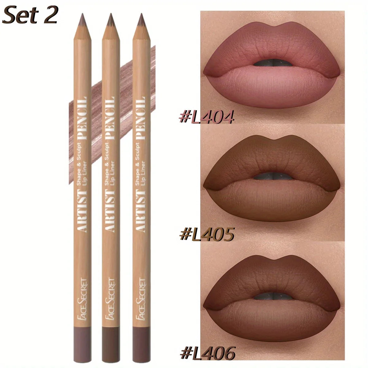 3Pcs Long-Lasting Velvet Lip Liner Matte Lipstick Waterproof  Perfect Gift for Valentine's Day, Lip Liner Set