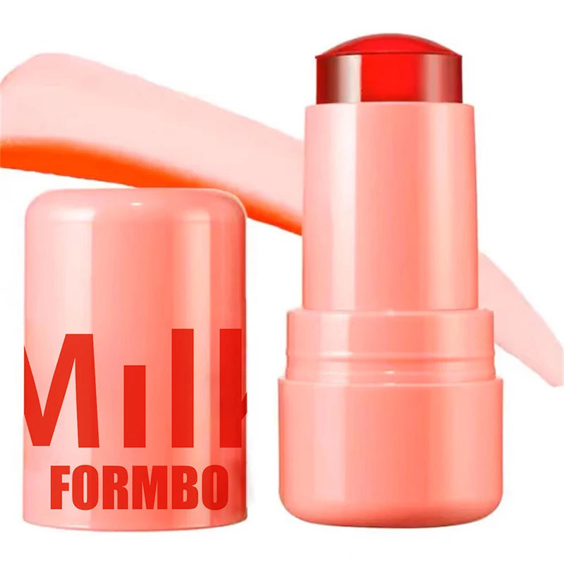 3-in-1 Milk Jelly Tint Facial Blusher Wand Moisturized Long Lasting Matte Rouge Cheek Contour Lipstick Sticker Beauty Makeup
