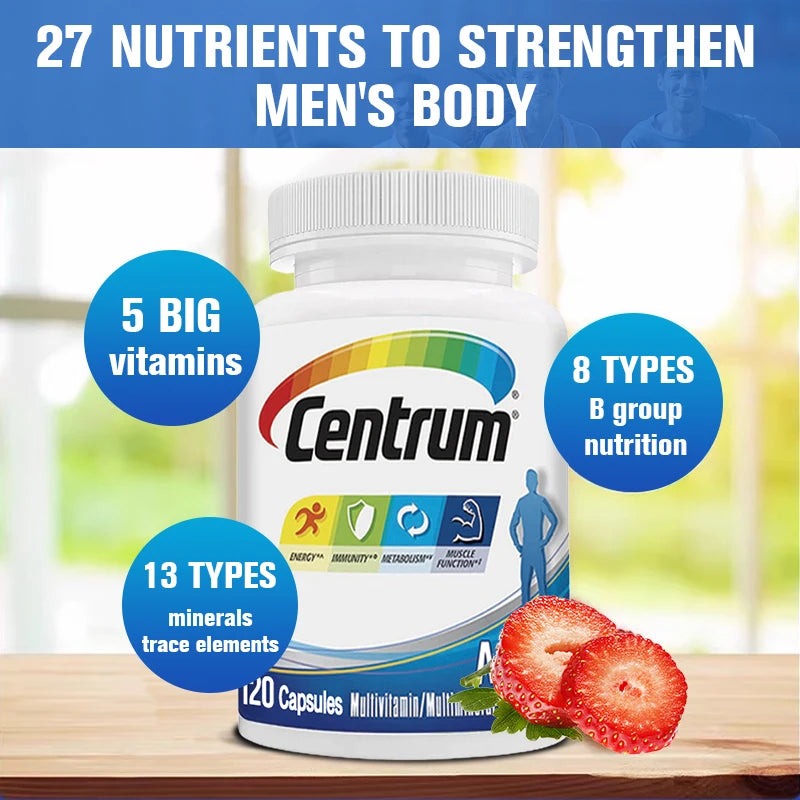 Centrum Men's Multivitamin/Multimineral Supplement with Vitamin D3, B Vitamins & Antioxidants, Gluten-Free, Non-GMO
