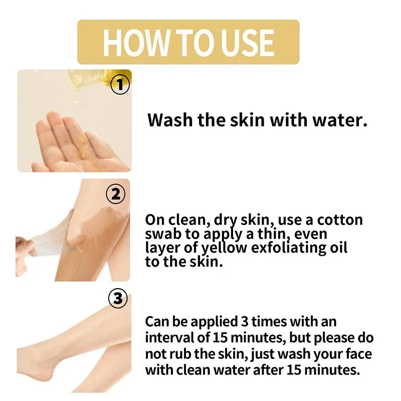 Yellow Peeling Oil Dark Skin Bleaching Remove Arm Knee Legs Melanin Exfoliating Body Scrub Brighten Dead Skin Care Whiten Serum