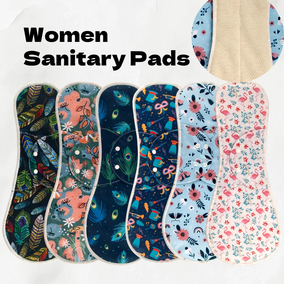 AIO 1Pc Washable Women Sanitary Pads Panty Liner Reusable Period pads Hygienic and Soft Cotton Mesh Menstrual Accessories