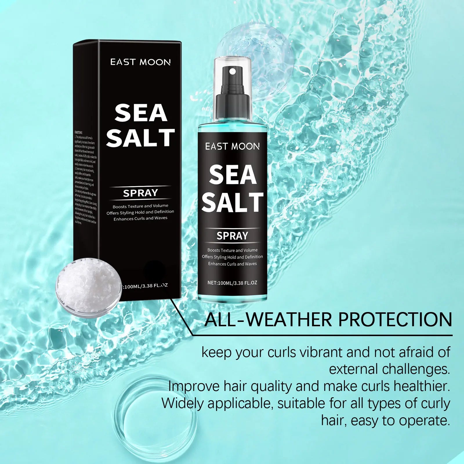 2025 Sea Salt Curl Styling Elastic Hair Spray,Non-Sticky Beach Waves for Lazy Curls Refreshing Hair Spray,Sea Salt Curling Spray
