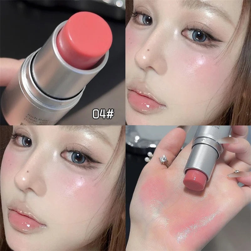 1Pc Highlighter Stick Iilluminator Makeup Shimmer Brightening Face Contour Natural Water Light Orange Blush Stick Makeup Woman