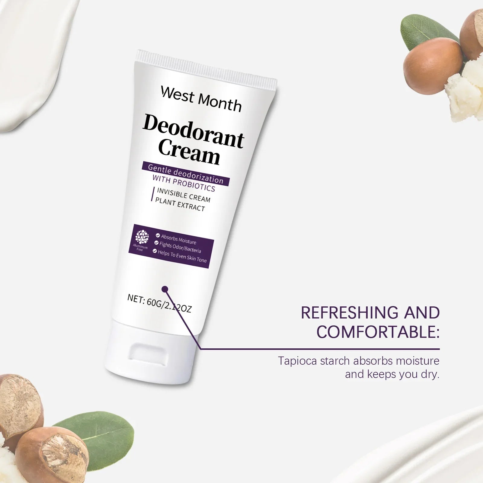 West&Month Underarm Deodorant Cream Long Lasting Aroma Whitening Refresh Antiperspirant Armpit Body Sweat Odor Eliminator Lotion