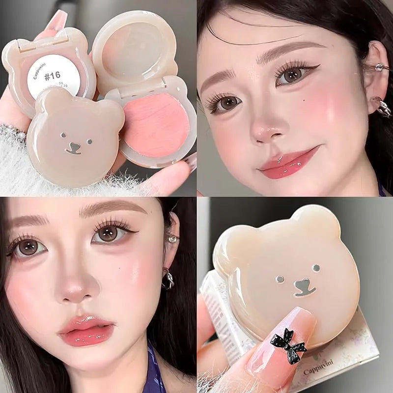 Little Bear Water Light Multi Purpose Cream Korean Makeup Milk Pink Purple Blush Brighten Face Rubores Rouge Juice Cute Makeup